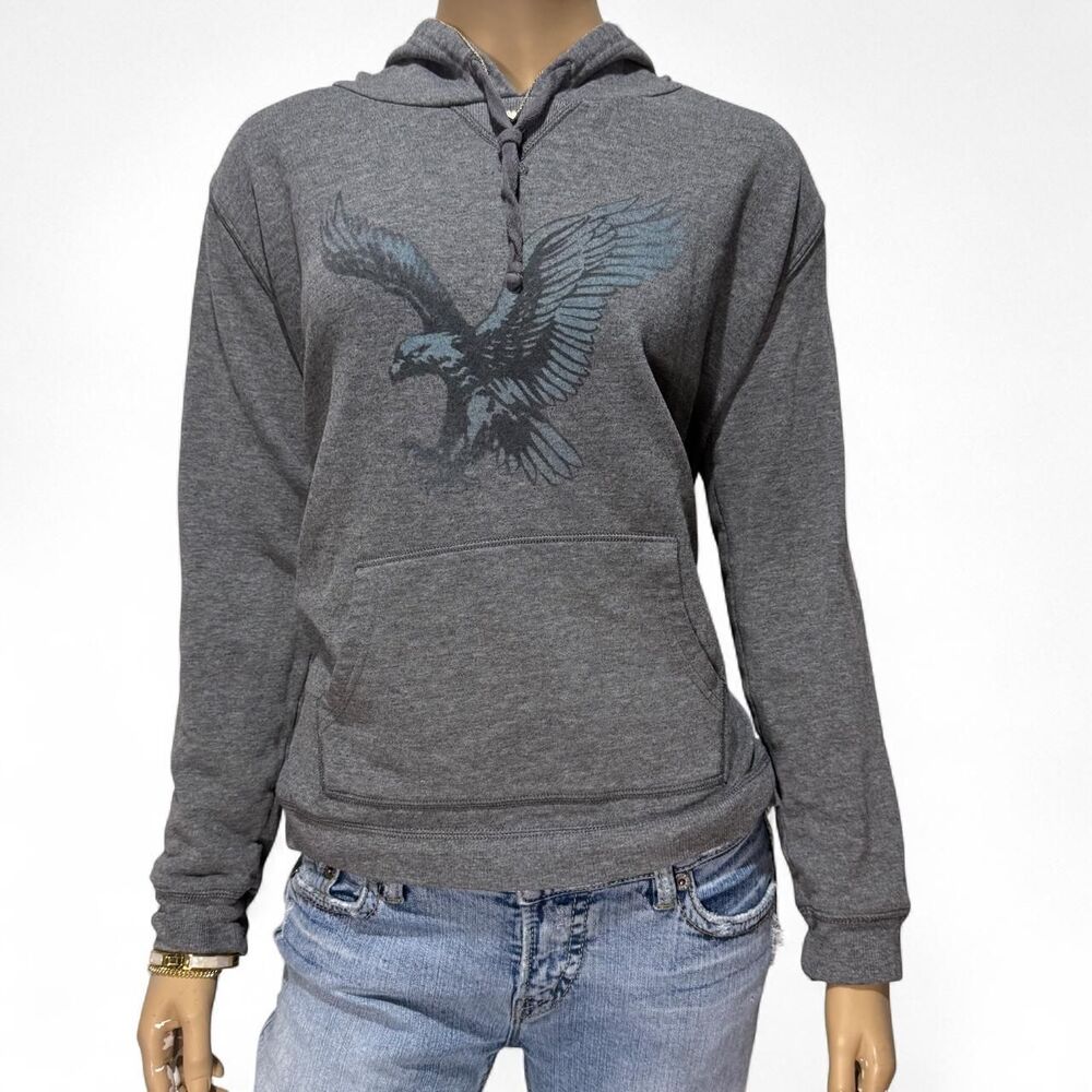 American Eagle Heather Grey Eagle Graphic Pullover Hoodie Men’s Medium